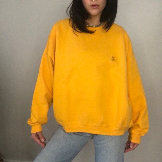 Vintage 1990s yellow Starter brand crewneck sweat… - image 5