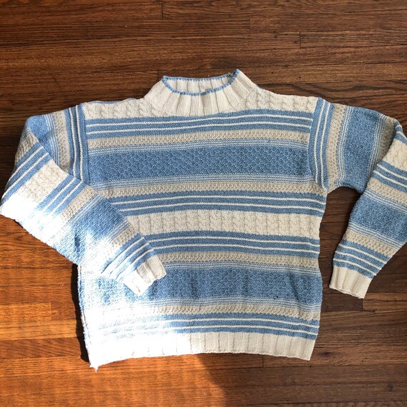 Vintage mock neck Striped sweater
