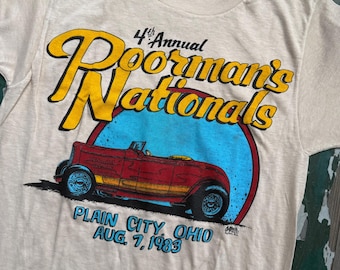 Vintage deadstock 1980s poor man’s national hot rod show tee
