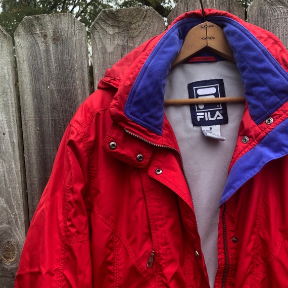 1980s/90s Fila ski jacket in bright red and purpl… - image 7