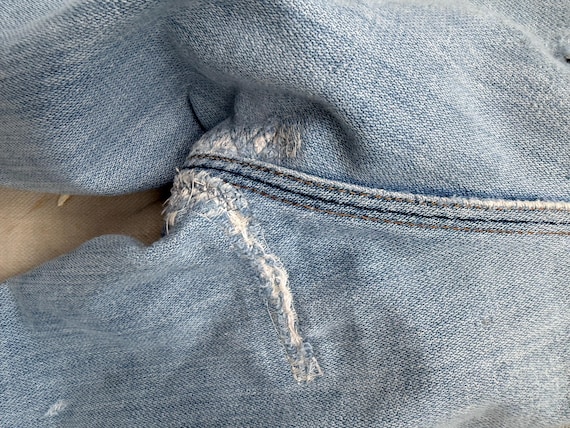 1960s Wrangker repaired patchwork bell bottom jea… - image 6