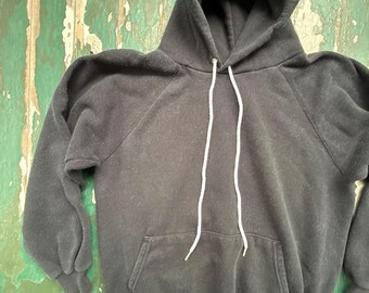 Vintage 1970s-80s Hanes faded black hoodie