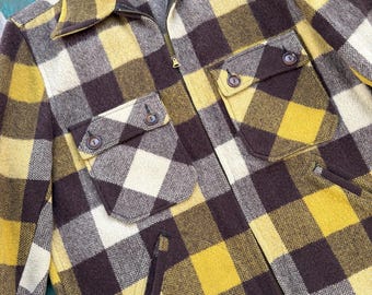 Vintage 1930s-40s Big Yank plaid wool boxy fit jacket in great color way