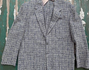 Vintage 1960s Sports King tweed plaid mid century blazer