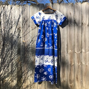 Vintage Hilda Hawaii Maxi Dress, Blue & White Floral Sun Print, 1980s - Etsy