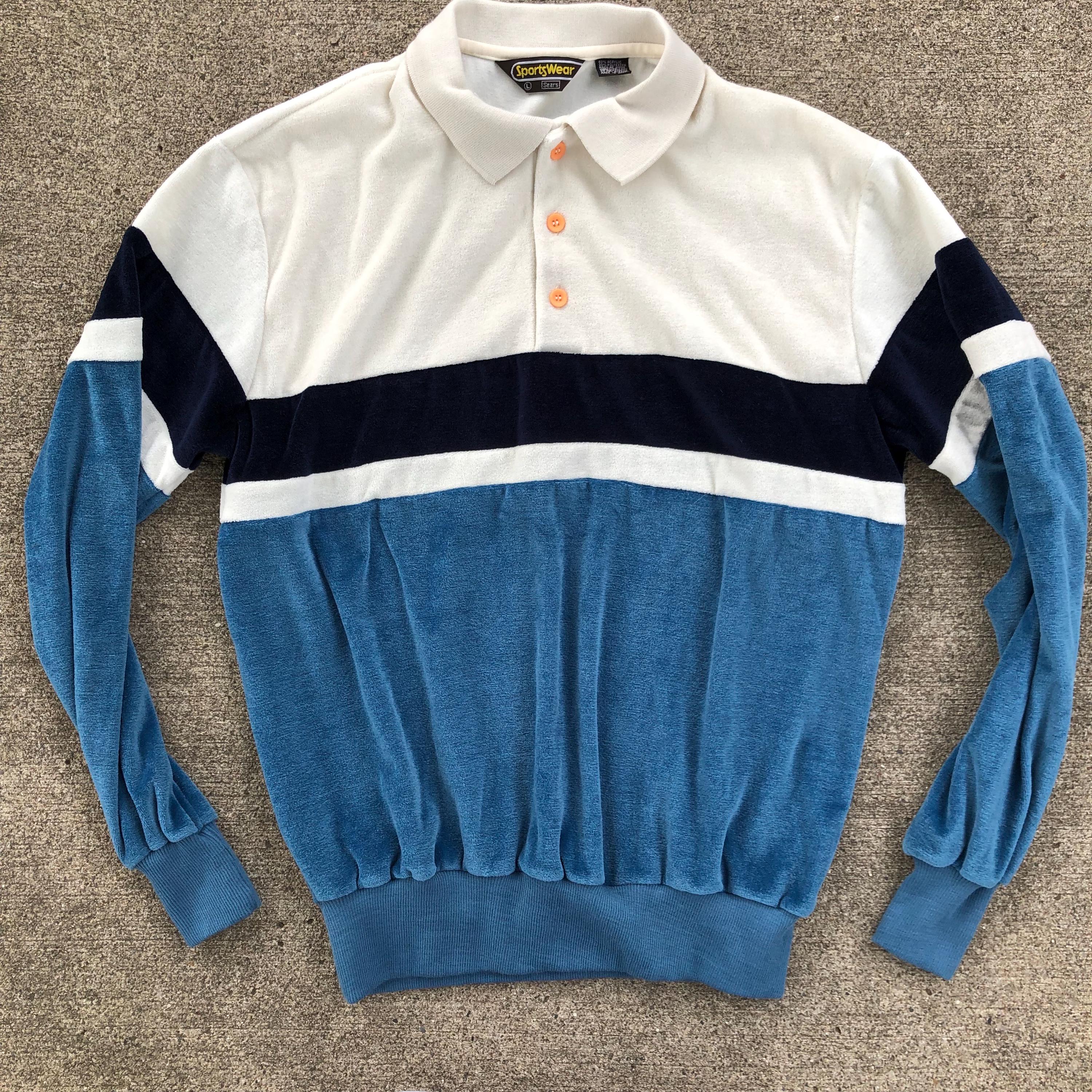 ショップレビュー ランキング Vintage 1970s Etsy - Top Sweat Collared Velour Sportswear Sears トップス