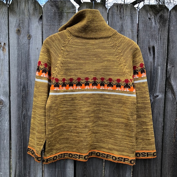 1970s space dyed half zip sweater with holding ha… - image 2