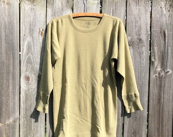 Vintage 1950s 1960s Pilgrim Thermal Shirt Oatmeal Heather Large 42