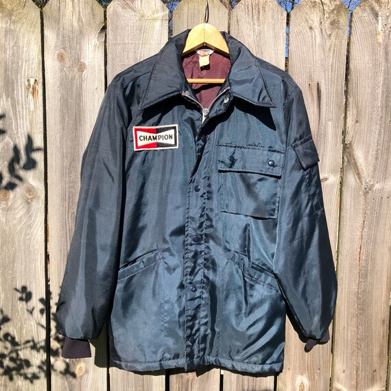 Vintage Champion spark plug patches jacket, origi… - image 1