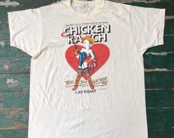 vintage 1980s chicken ranch Las Vegas souvenir tee