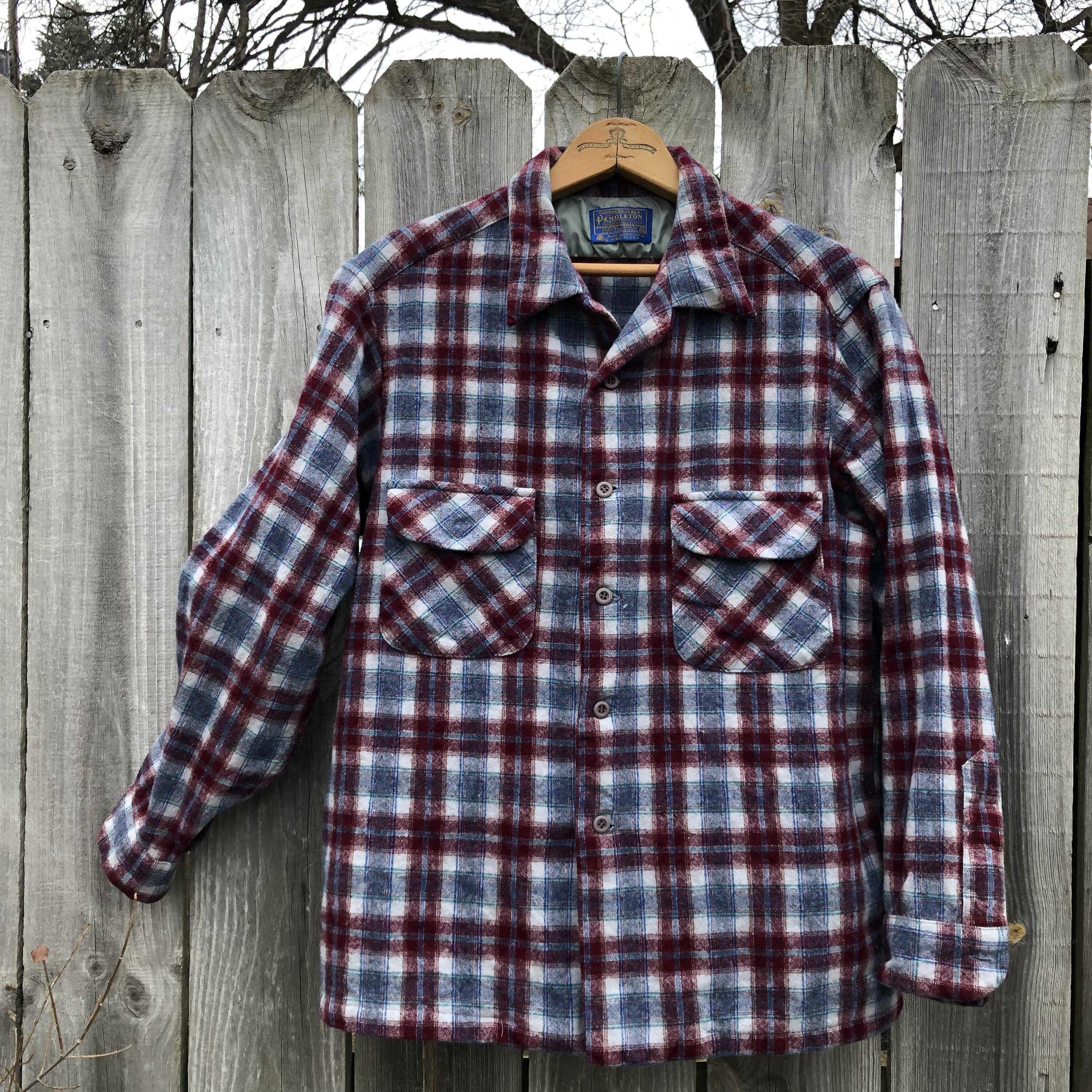 Vintage Pendleton Plaid 1950s/60s Loop Collar Virgin Wool Vintage Pendleton Plaid 1950s/60s Loop Collar Virgin Wool