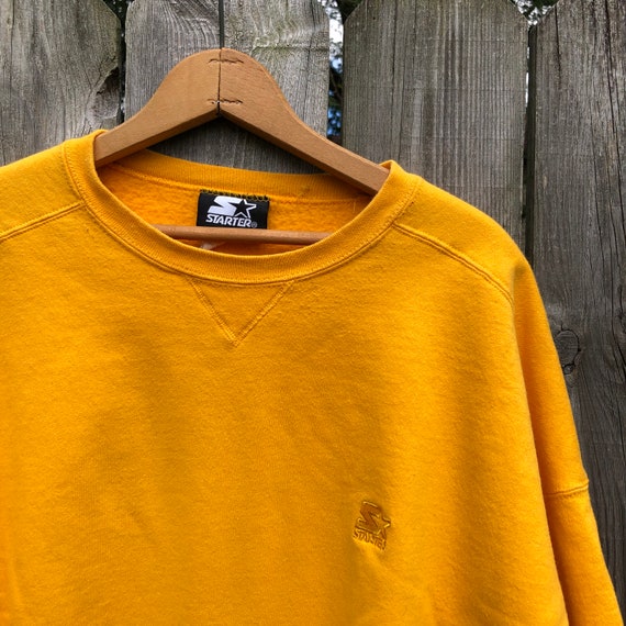 Vintage 1990s yellow Starter brand crewneck sweat… - image 2