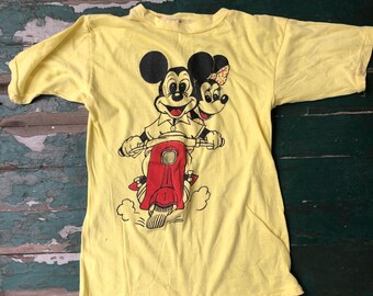vintage 1970s Mickey and Minnie Mouse Vespa tee