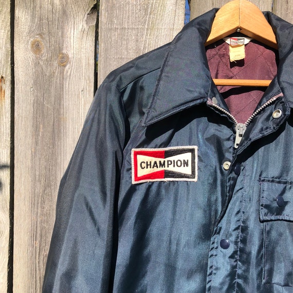 Vintage Champion spark plug patches jacket, origi… - image 2