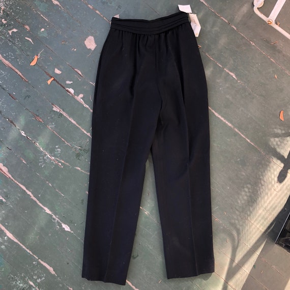 Deadstock 1980s black wool high rise trouser, cumm