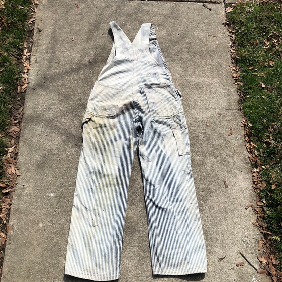 1960s Big Smith Big Striped Overalls With Bleach Fade