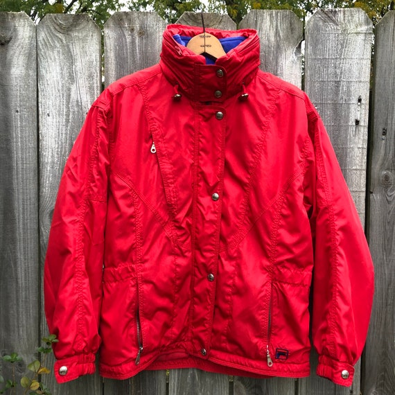1980s/90s Fila ski jacket in bright red and purpl… - image 1