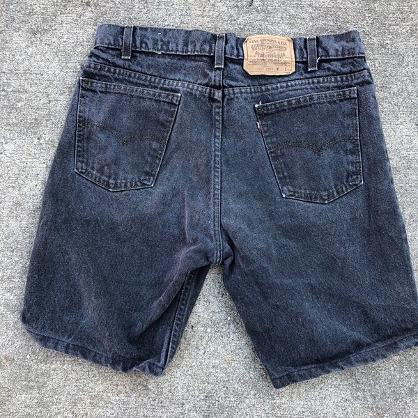 Vintage Levi black jeans shorts (jorts) 1990s Waist 34