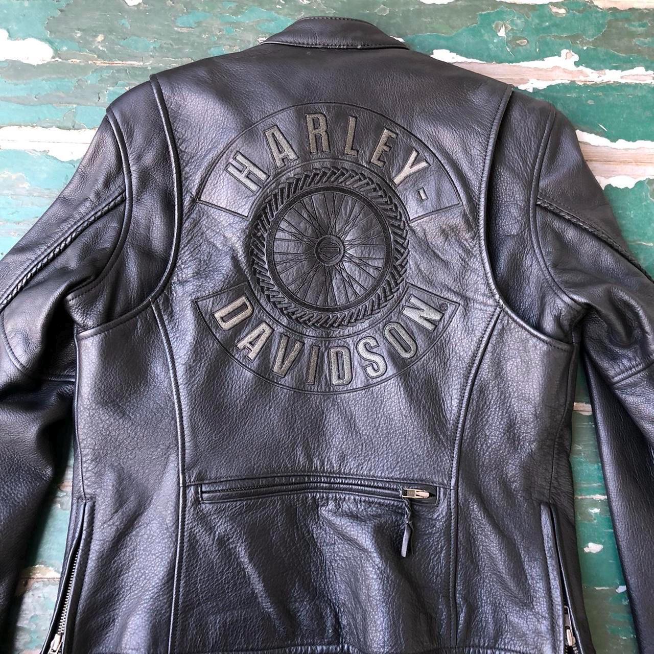 Harley-Davidson Jacket, Vintage Y2K Leather Moto Jacket