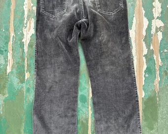 Vintage Levi Movin On faded black flare leg velvet jeans
