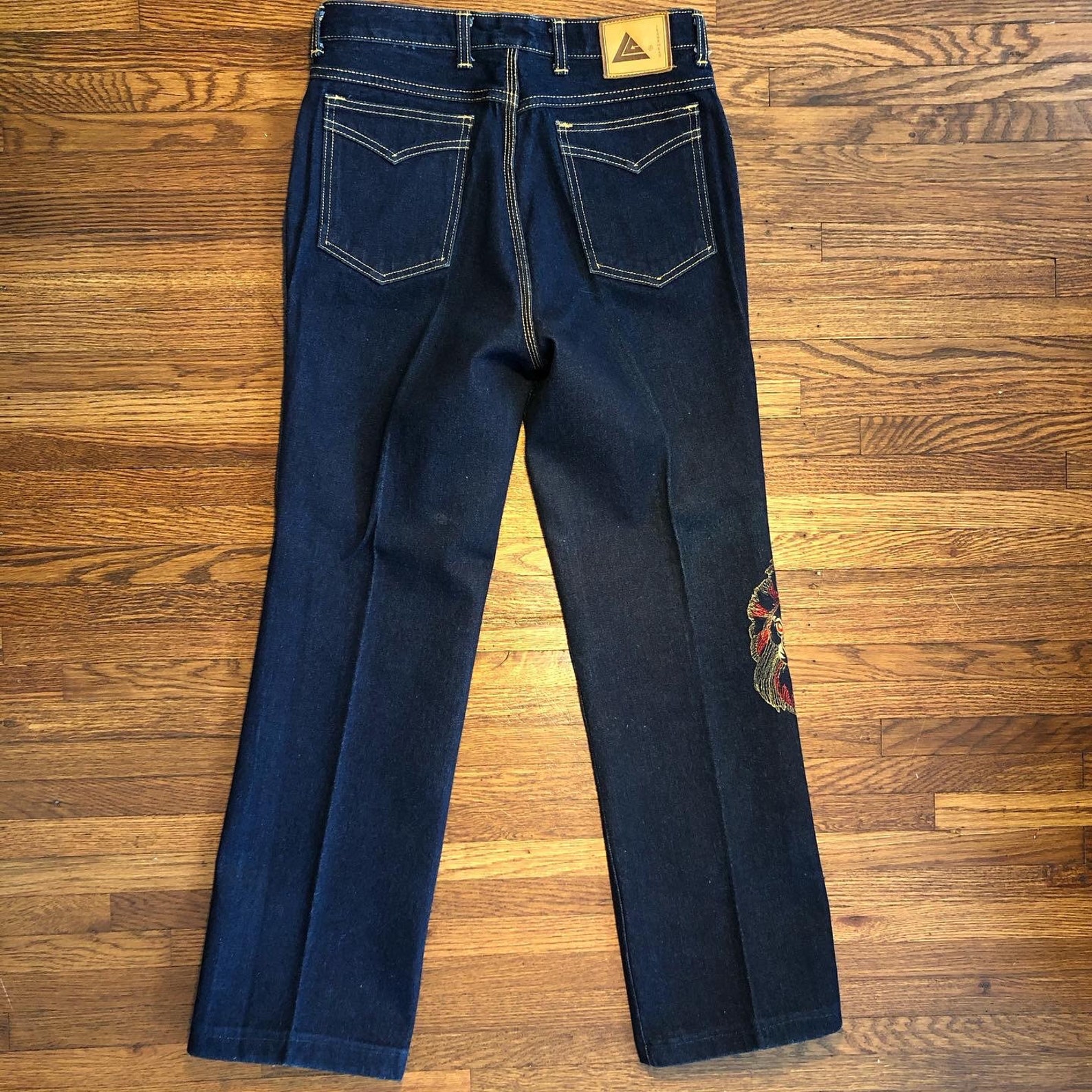 1980s Vintage Embroidered Bootcut Denim Jeans - Etsy