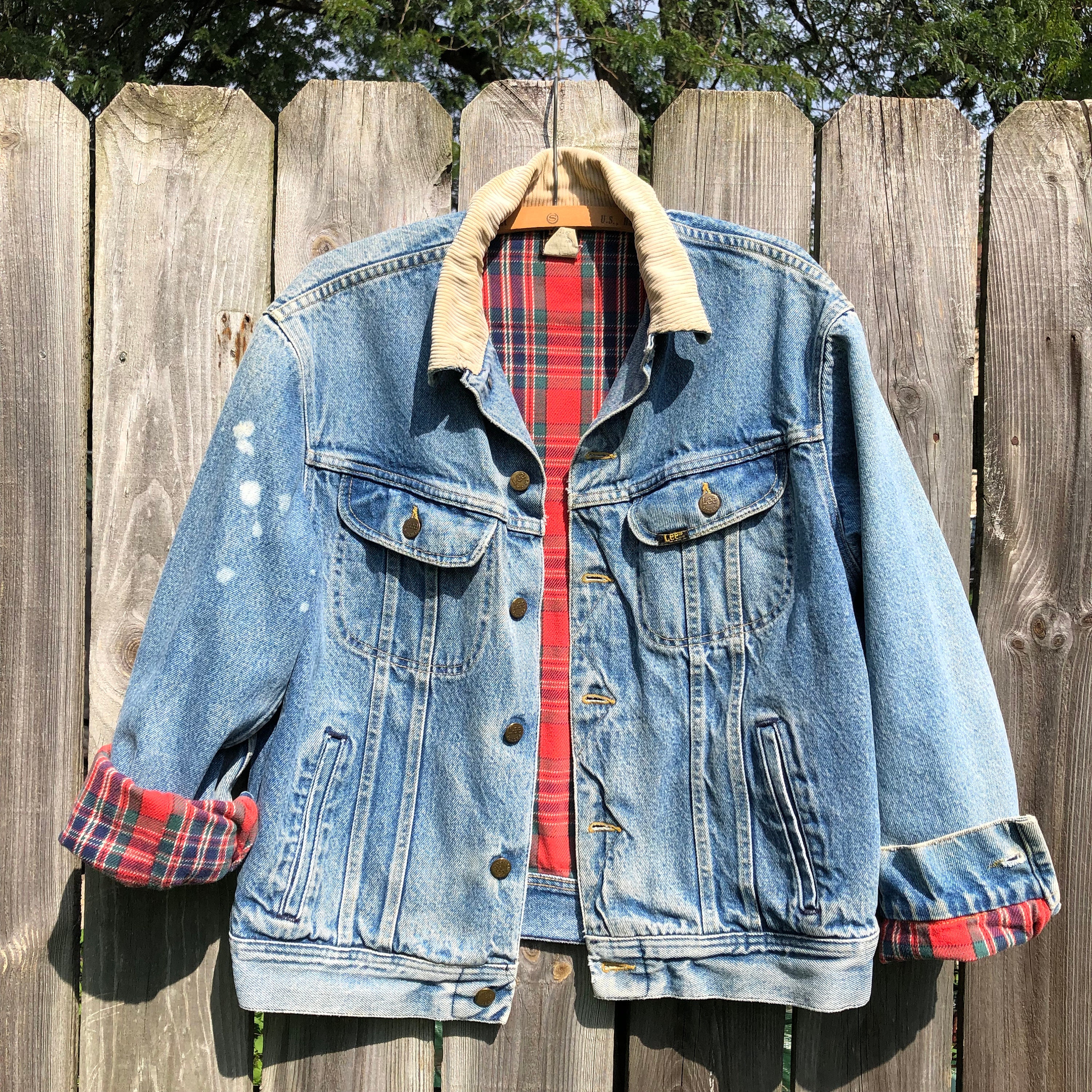Reclaimed Vintage oversized padded denim jacket with cord collar