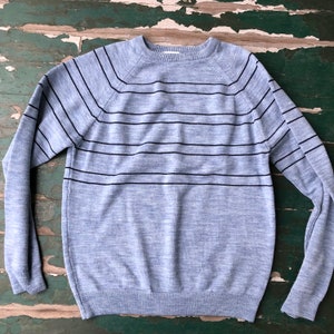 Vintage striped menswear blue sweater