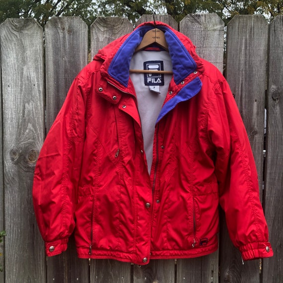 1980s/90s Fila ski jacket in bright red and purpl… - image 2