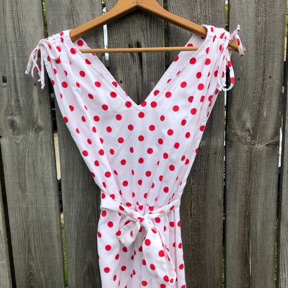 1970s vintage and handmade white and red polka do… - image 4