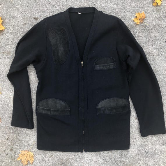 トップス 60s SKOOKUM shooting cardigan Vintage 1950s of 1960s Skookum Black Wool Shooting Hunting