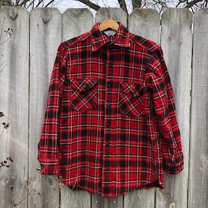 Vintage Woolrich plaid wool/nylon “flannel” shirt/shacket. Free shipping