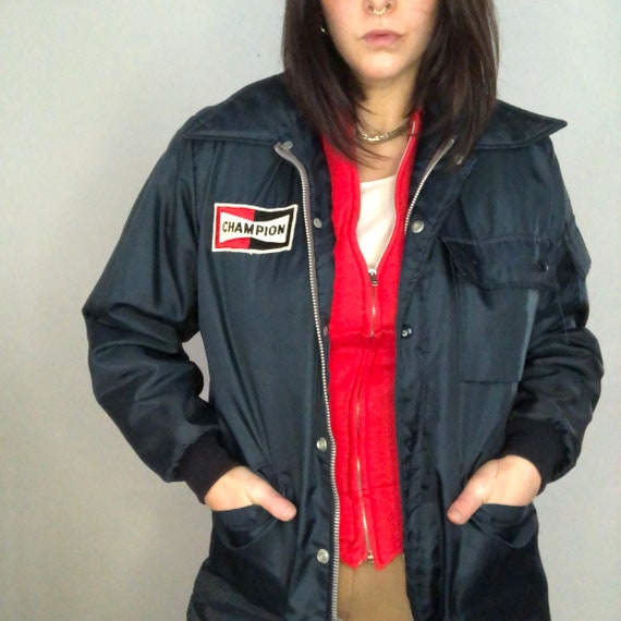 Vintage Champion spark plug patches jacket, origi… - image 8