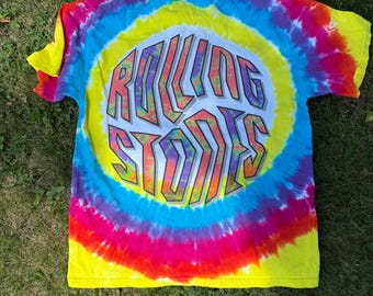 Vintage 2002 Liquid Blue Rolling Stone tie dye t shirt