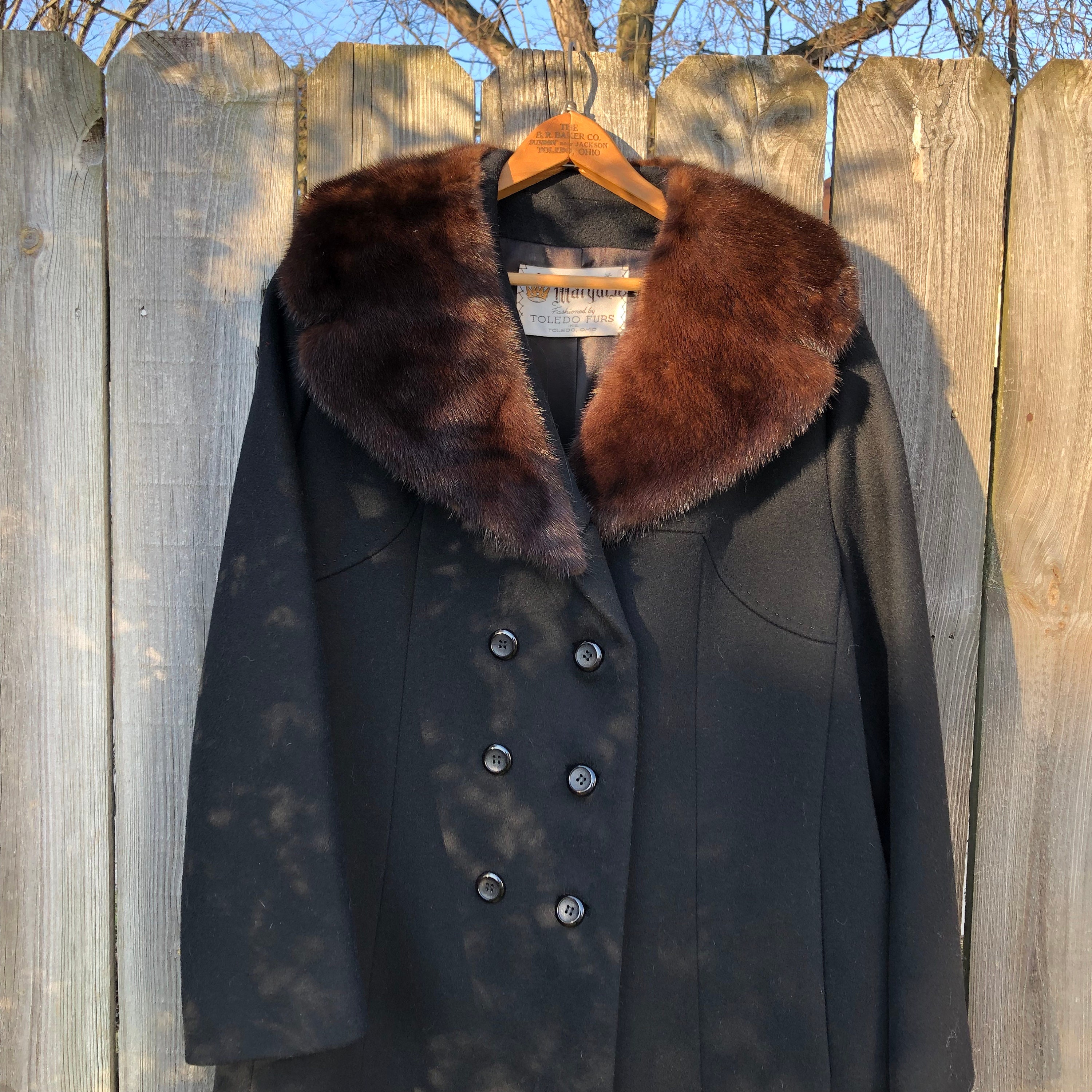 Vintage Wool Fur Collar Swing Coat, Like New - Etsy