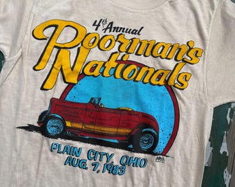 Deadstock Vintage 1980s hot rod car show tee
