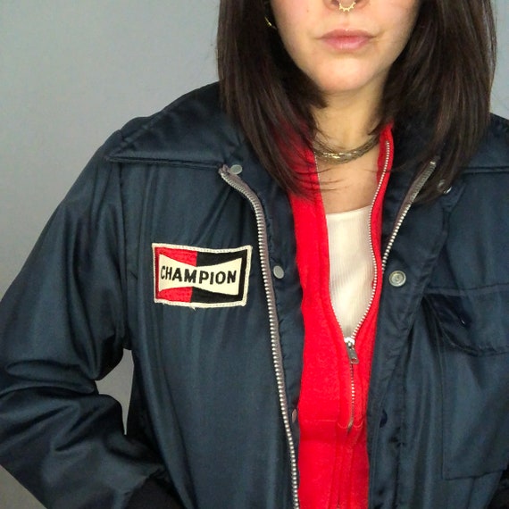 Vintage Champion spark plug patches jacket, origi… - image 9