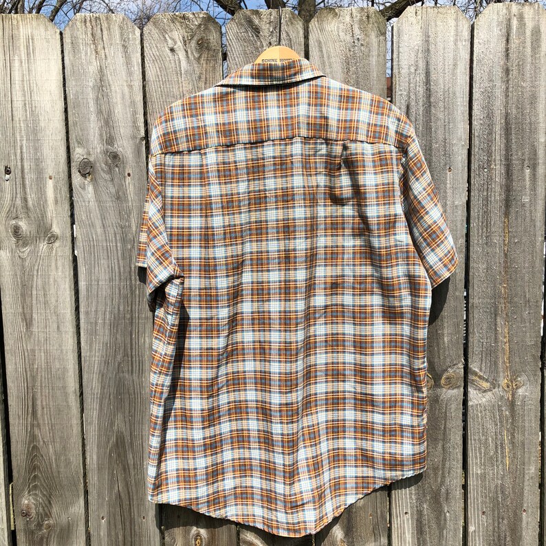 free shipping Vintage JCPENNEY Big Mac soft plaid cool and breezy shirt