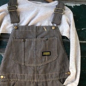 Vintage Toughskin hickory/railroad striped overdyed overalls
