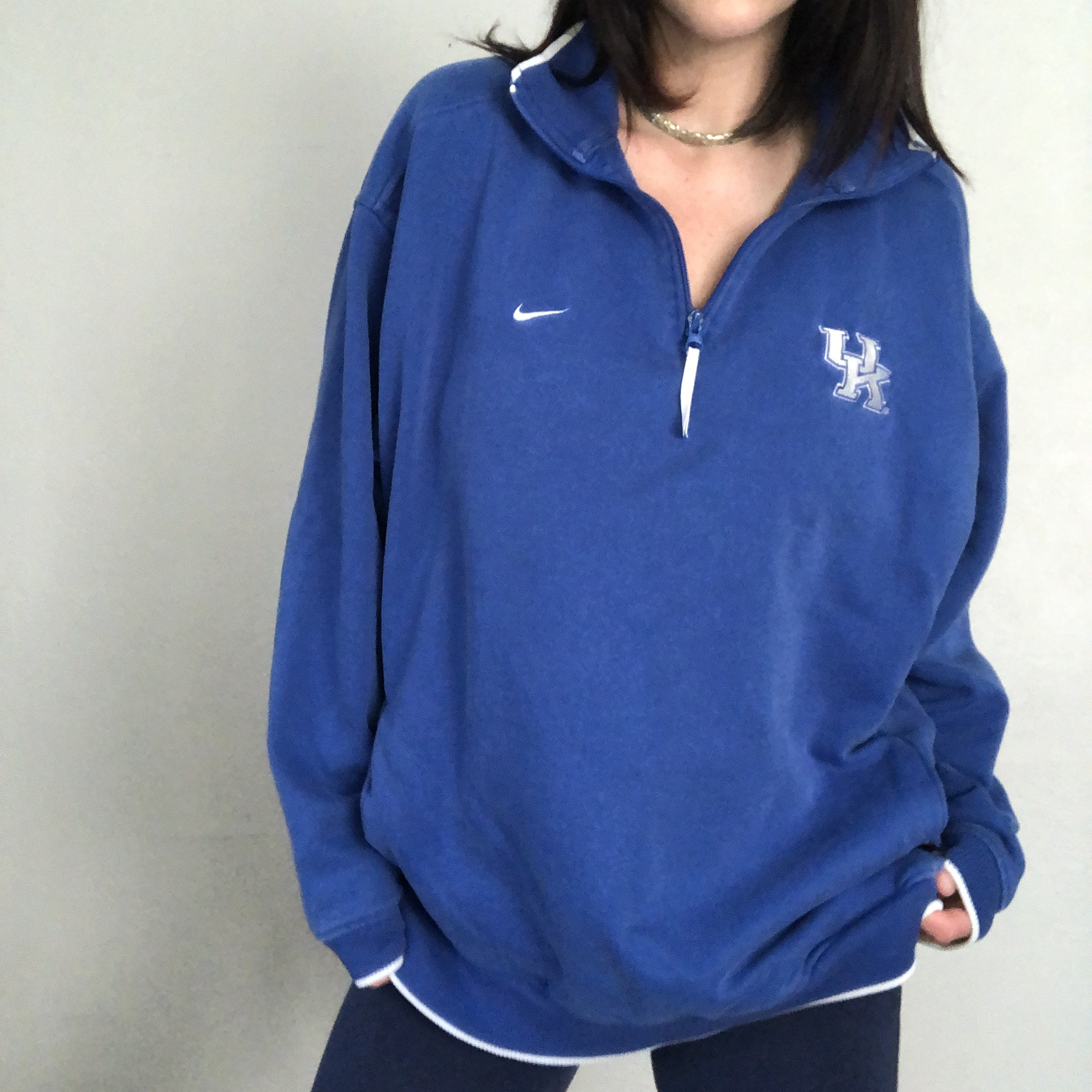 トップス 90-'s old nike half zip sweat pullover s Vintage 90s Nike Swoosh Sweatshirt Pullover Half Zipper