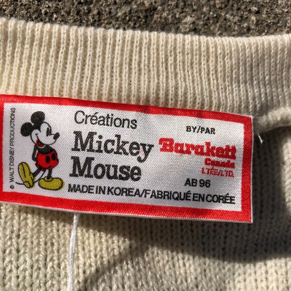 Vintage tufted Mickey Mouse roller skating sweater - image 3