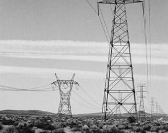 Highway 395 Black and White Desert Road Photo Print