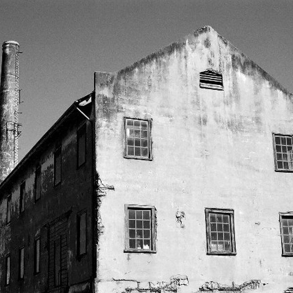 Photograph of a Beautiful Building on Alcatraz Island - Black and White