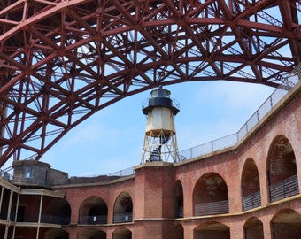 Photograph of the Lighthouse at Fort Point under the Golden Gate Bridge, San Francisco, California - Color