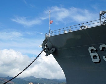 Photograph of the USS Missouri at Pearl Harbor, Hawaii - Color