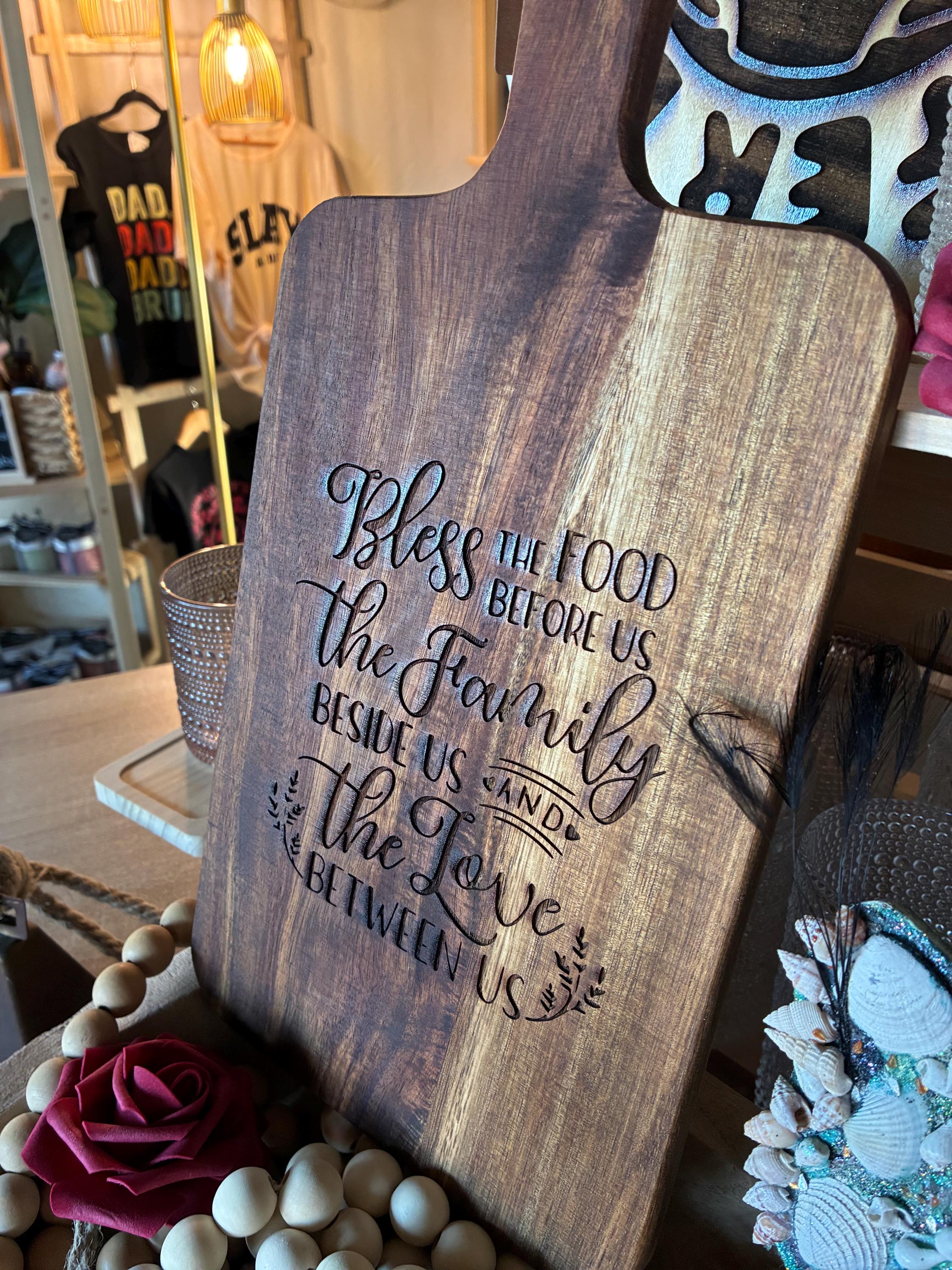 Personalized Acacia Wood Cutting Board | Custom Engraved Cutting Board ...