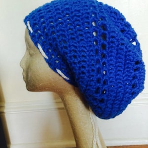 Mandala Dread Tam/Slouchy Beanie Frauen/Unisex Dreadlocks Mütze Frauen/Hippie Dread Tam Mütze/Blaue Mütze Frauen/Männer Dread Tam/Männer hat