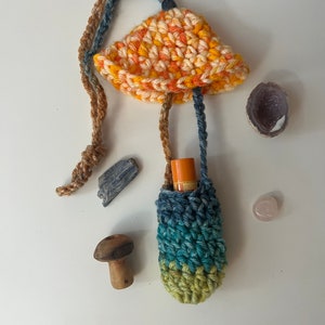Crochet Mushroom Necklace with Secret Stash Stem image 3