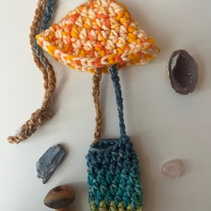 Crochet Mushroom Necklace with Secret Stash Stem image 2
