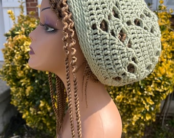 Lace Dread Tam/Dread Tam/Slouchy Beanie Women/Unisex Dreadlocks Hat women/Hippie Dread Tam Hat/Summer Colors slouchy hat