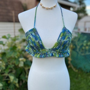 Crochet Bikini Crop Top Festival Top Size Medium C Cup